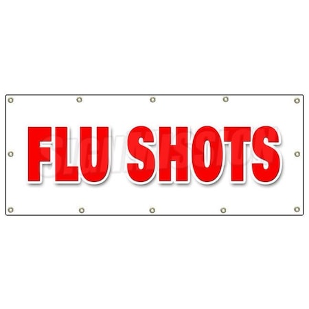 Signmission FLU SHOTS BANNER SIGN medical walk in clinic signs shot walk-in B-120 Flu Shots
